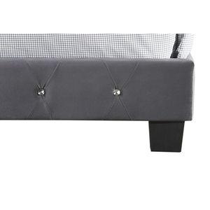 Affascinante Letto Singolo Grigio con Contenitore e Rivestimento Imbottito - Product Image 4