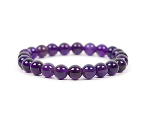 Shrekha Creations Purple Round Stone Beads 8mm Loose Gemstone Jewelry Craft Supplies From in for <b>Bracelet</b> Making - Product Image 1