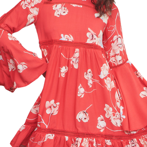 Mini vestido con estampado floral para mujer, vestido de moda con corte en A - Product Image 5