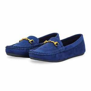 Mocassin tendance en toile bleu marine WN4456 - Product Image 3