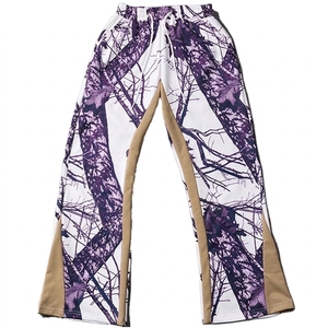 Pantalon large pour homme, imprimé camouflage, taille élastique avec cordon de serrage, décontracté, léger, en polyester, pantalon d'été avec bande latérale - Product Image 5