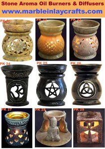 Brûleur d'huiles aromatiques en pierre ollaire naturelle sculptée à la main, design unique, finition soignée, pour cadeau d'affaires et décoration intérieure, vente en gros - Product Image 2