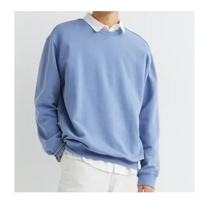 Suéter Ligero de Cuello Redondo para Hombre, Color Azul Claro, Corte Regular, Tejido de Punto, Estilo Casual para Otoño, Manga Larga - Product Image 1