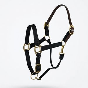 Cabestro de Seguridad Negro para Caballo, de Nailon con Corona de Cuero Genuino, Ajustable, Duradero, para Equitación - Product Image 6