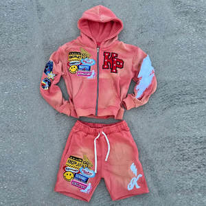 Conjunto de Sudadera con Capucha y Pantalones Cortos para Hombre, Ligero, de Dos Piezas, con Logotipo Personalizado - Product Image 1