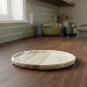 Round Marble Storage Bowl Minimalist Design Durable Indoor Tabletop Accessory for Bathroom All Seasons - Product Image 2