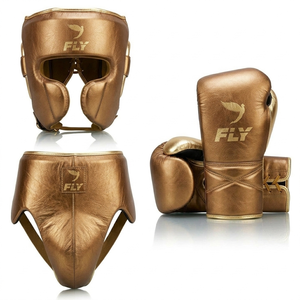 Guantes de Boxeo Personalizados Fly y Kit de 3 Protectores de Cabeza/Ingle de Cuero - Cómodos y Duraderos - Product Image 3