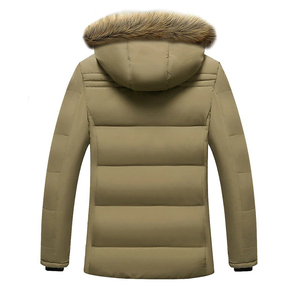 Vêtements d'hiver tendance pour hommes, parka matelassée imperméable noire pour hommes, veste longue pour l'extérieur - Product Image 4