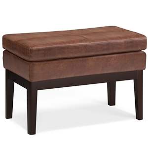 Carlson Distressed Saddle Brown Petit pouf banc tabouret et pouf élégants - Product Image 1