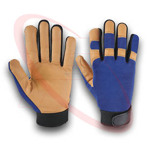 Gants mécaniques d'étanchéité à chaud en gants en cuir de chèvre de qualité supérieure du Pakistan meilleurs gants de travail en gros Guantes de Seguridad - Product Image 1
