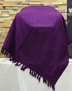Plaid rectangulaire en laine acrylique tricotée violette, couleur unie, anti-boulochage, pour la décoration intérieure, toutes saisons, 18 ans et plus - Product Image 2