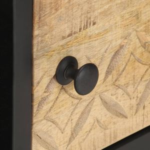 Tavolino grezzo in legno di Mango con 35.4 porta intagliata \ "x21.7 \" x14.2 \" - Product Image 6