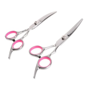 Ciseaux à cheveux professionnels en acier inoxydable avec pointe acérée, design pour droitiers, long manche en plastique pour la coiffure - Product Image 3