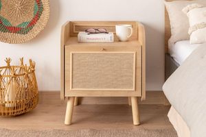 Decorative Natural Rattan <b>Side</b> <b>Table</b> Offering Elegant <b>Storage</b> Solution For Home And Hotel Furniture - Product Image 1
