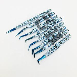 Pince à épiler papillon manche bleu Plasma pointe Logo durable Extension de cils pince à épiler emballage pince à cils vison - Product Image 4