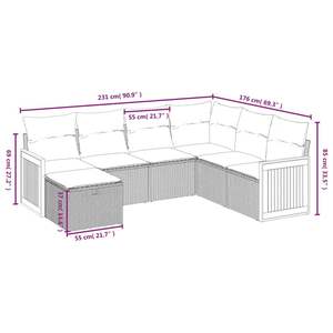 Ensemble de canapés de jardin en rotin PE gris et acier thermolaqué avec collection de meubles de jardin élégants en polyester - Product Image 4