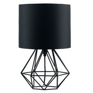 Modern Geometric Metal Table Lamp with Fabric Shade Decorative Bedside Lamp for Bedroom Living Room Use - Product Image 4