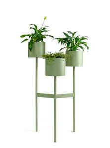 Jardinières en métal galvanisé, grandes, pour intérieur et extérieur, design standard, pots avec décoration de plantes vertes, motif rond pour la maison et le jardin - Product Image 2
