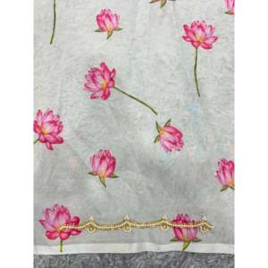 Saree à imprimé floral de créateur pour les fêtes, robes de bal élégantes - Product Image 6