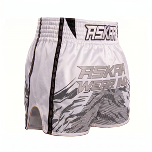 กางเกง MMA ยี่ห้อ Askar Wear รุ่น Ind สีขาว-เทา พิมพ์ลายแบบ Sublimation แห้งเร็ว สำหรับกีฬาต่อสู้แบบผสมผสาน  สำหรับผู้ใหญ่ ทรงปกติ - Product Image 2