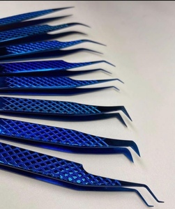 Vired Impex Professional Stainless Steel Fiber <b>Lash</b> Eyelash Tweezers <b>Cluster</b> <b>Lash</b> Tweezer High Quality Durable Precision 10mm - Product Image 1