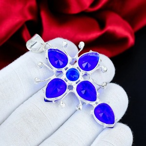 wholesale <b>London</b> Blue Topaz Pendant 925 Sterling Silver Handmade Gemstone Jewelry - Product Image 3