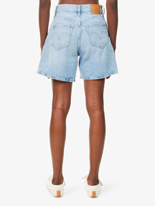 Short en jean vintage coupe bootcut taille mi-haute en denim délavé léger, style décontracté hiver, en coton respirant tissé à séchage rapide - Product Image 4