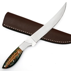 A&M Enterprises Handmade Customizable Fillet Knife with Stainless Steel Blade Resin Handle Feather Pattern-OEM Available - Product Image 1