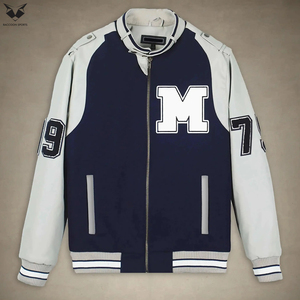 In Solid Color Customized Logo Print Breathable Fabric Unique Design Men Street Wear Varsity Jackets Streetwear Bomber Jacket - Product Image 5