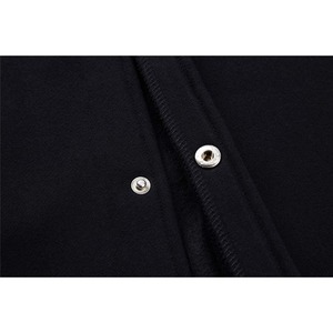<b>Men's</b> Black <b>White</b> Regular Fit Turn-down Collar Button Closure Casual Style Fleece Material Varsity <b>Jacket</b> Available For Sale - Product Image 5