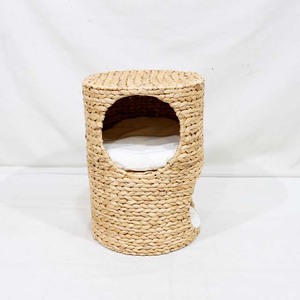 Meilleures ventes : Nouvelle conception écologique, Condo tour à 2 niveaux pour chats et chiens, en jacinthe d'eau, avec coussins amovibles, petit modèle monobloc pour animaux de compagnie d'intérieur - Product Image 3