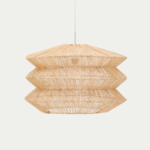 Pantalla de Lámpara Colgante Tejida en Forma de Diamante, Proveedor Sostenible Directo, Precio Económico al por Mayor, Pantalla de Ratán Multicapa al por Mayor - Product Image 1