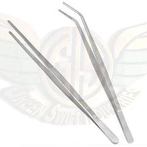 Green Swift Industries Stainless Steel Tweezers and Spoon with Rubber Tips Accessory Set for Reptile <b>Pest</b> <b>Control</b> - Product Image 1