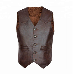 เสื้อกั๊กหนังแท้สำหรับผู้ชาย - Product Image 4