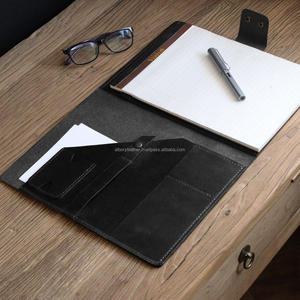 Cartera de negocios ejecutiva personalizable, carpeta de cuero genuino, organizador de documentos legales para entrevistas, tarjetero - Product Image 6