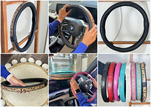 Funda de Volante de Cuero Genuino Hecha a Mano con Diseño Occidental de Lujo, Ajuste Universal, Protección Interior para el Volante del Automóvil - Product Image 3