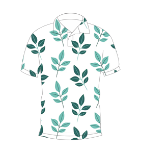 Polo à imprimé feuilles vertes, motif intégral, respirant, décontracté, manches courtes, sublimation, pour l'été - Product Image 4