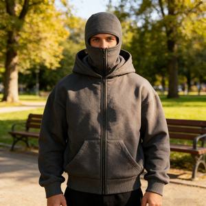 Sudadera con Capucha para Hombre, Estilo Casual, Hombros Caídos, Tejido French Terry, Color Sólido, Personalizable con Estampado de Burbujas, Venta al Por Mayor OEM - Product Image 4