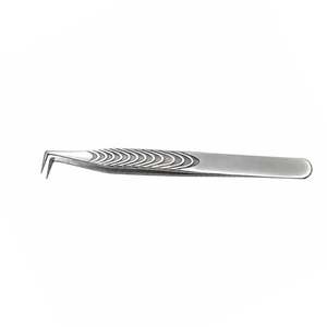 Pinzas de Precisión para Pestañas de Acero Inoxidable, Punta Delgada de 90 Grados, Superficie Lisa, Herramienta para Extensión de Pestañas Voluminosas - Product Image 1