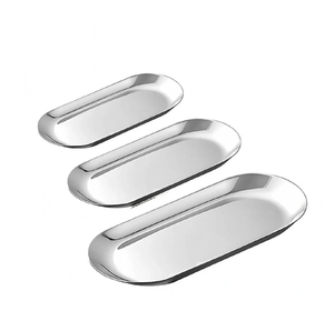 Silver Plated Stainless Steel Serving tray Elegant For Drink Pastry Snacks Dry Fruit Server Tray <b>Small</b> Storage Severe For Sale - Product Image 4