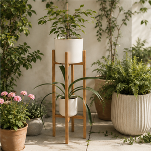Soporte Doble para Plantas de Madera Maciza Clásico, Moderno Soporte para Macetas de Madera, Estante Alto para Plantas de Interior para Decoración de Sala de Estar, Mejor Precio - Product Image 4