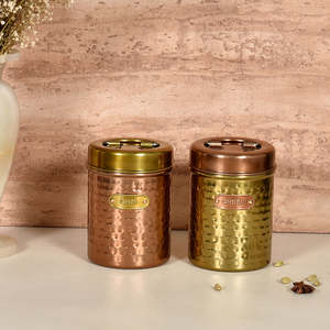 Ensemble de pots à épices, sucre et café en métal martelé, fabriqués à la main, prix de gros - Product Image 5
