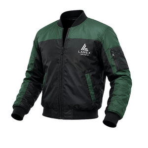 Custom Men's Green Black Bomber <b>Jacket</b> Windproof <b>Zip</b> <b>Up</b> Casual Flight <b>Jacket</b> Polyester Winter Outdoor Coat OEM ODM Manufacturer - Product Image 1