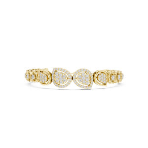 Bracelet en or rose massif 9K 10K 14K 18K avec diamants CVD de laboratoire VVS DEF, style poire et grappe, chaîne et maillons tendance - Product Image 5