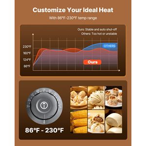 Scaldavivande Commerciale a 5 Ripiani con Struttura in Acciaio Inossidabile, 1200W, Luce LED, Controllo Manuale della Temperatura, Ripiano Regolabile 86' - Product Image 3