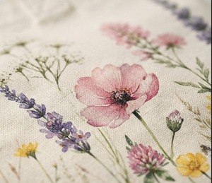 Sac fourre-tout en toile de coton à imprimé floral botanique, écologique, crème, grande capacité, sac à main d'épaule pour femme, réutilisable - Product Image 6