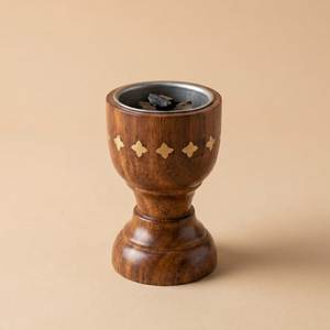 Brûleur d'encens en bois brut fait main, design calligraphie arabe en bois de santal, usage religieux, diffuseur d'arômes décoratif toutes saisons - Product Image 2