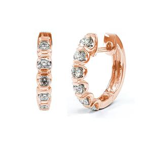 เครื่องประดับชุดเพชรธรรมชาติสีโรสโกลด์แข็ง18K ในการตั้งค่ารอบพร้อมห่วงกรงเล็บที่แข็งแกร่งสำหรับวันครบรอบ - Product Image 1