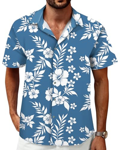 Camisa de Hombre de Manga Corta con Estampado Tropical, Casual de Playa, con Botones, Verano, Vibrante, Colorida, Floral, Top, Camisa de Verano para Hombre - Product Image 5