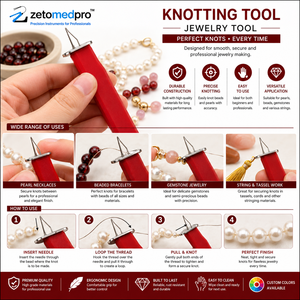 Outil de nouage en plastique rouge pour la fabrication de bijoux, outil de perlage et de chaînage pour la création de bijoux Zetomed Pro - Product Image 6